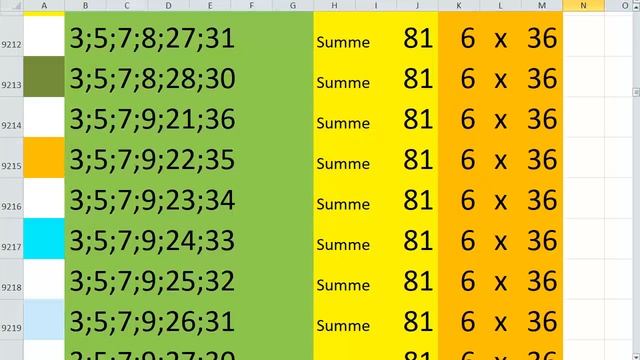 Лото 6 из 36 Сумма 81 Video 47