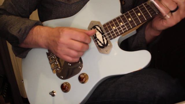 Waterslide Guitars T-Style Coodercaster, Sonic Blue w/Mojo Lap Steel & AA Guitars Deco Foil Pickups смотреть онлайн