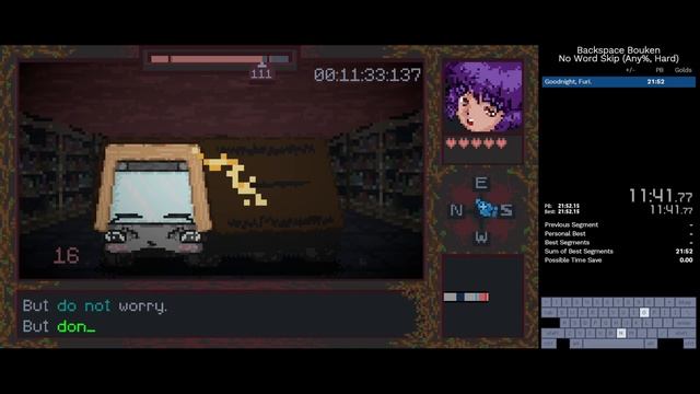 Backspace Bouken - No Word Skip (Any%, Hard) - 21m33s IGT [PB/WR] смотреть онлайн