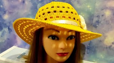 Ажурная, летняя шляпа крючком. Шляпка для начинающих. (720p).mp4 смотреть онлайн