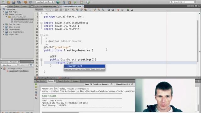 Hello JavaEE 7 with JAX-RS 2.0 + JSON смотреть онлайн
