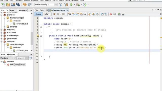 java Program to convert char to String смотреть онлайн