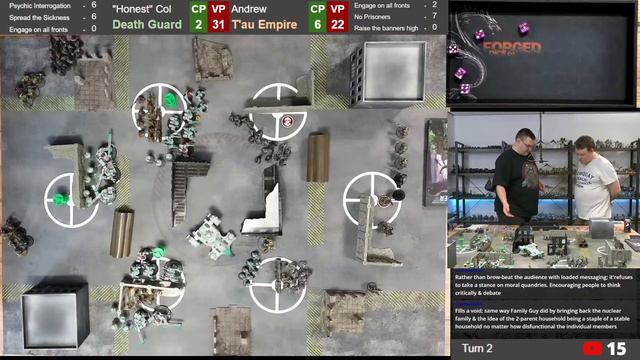 T'au Empire [Farsight Enclaves] vs Death Guard [Terminus Est] - 40k Tournament Practice смотреть онлайн