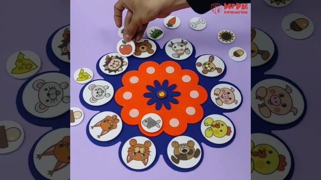 Дидактическая игра на липучках Кто что ест от Смайл декор