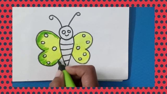 Butterfly drawing easy for kids and toddler's painting coloring easy drawing смотреть онлайн