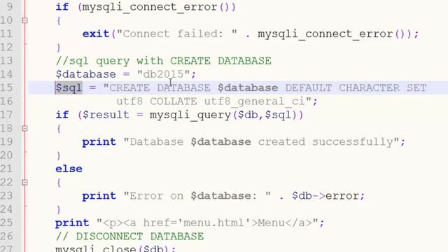 How to create a database using PHP scrip in MySQL смотреть онлайн