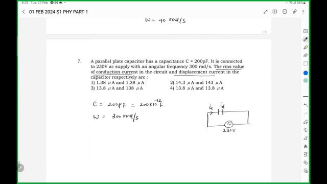 01 FEB 2024 MAINS S1 PHY PART1 SOLUTIONS смотреть онлайн