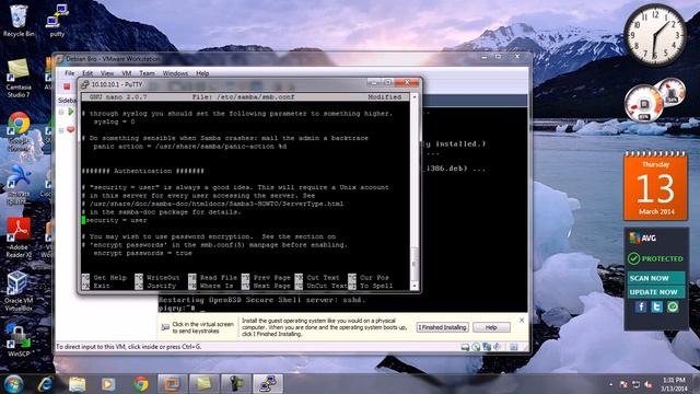 Installasi Debian, Openssh, samba, putty смотреть онлайн