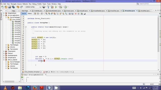 Java Arrays 3 - sum elements in array смотреть онлайн