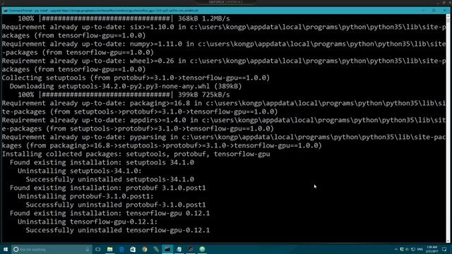 Deep learning Ep. 4 : Install TensorFlow 1.0 on Windows (with CUDA) смотреть онлайн