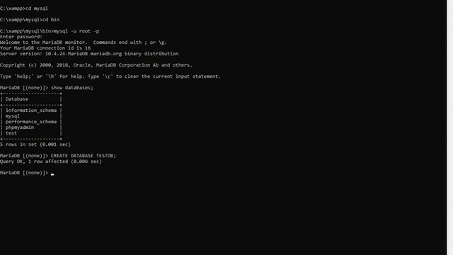 CREATE MYSQL DATABASE USING CMD METHOD смотреть онлайн