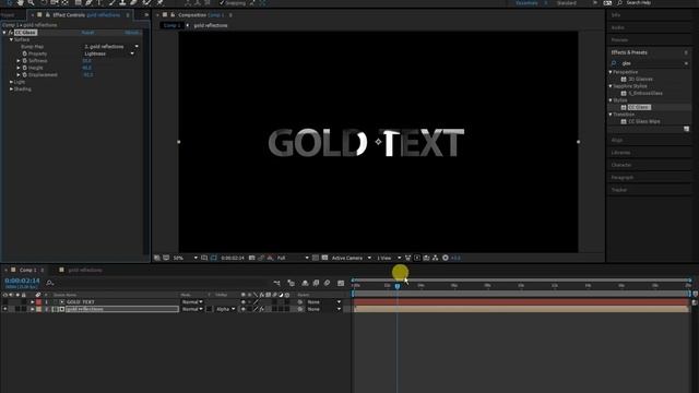 Adobe After Effects CC Tutorial: How to create Gold Text Style смотреть онлайн
