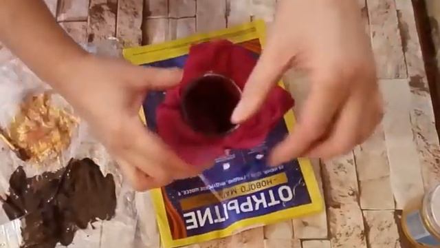 Ваза из кофейной банки,декор ированная тканью и клеем пва. смотреть онлайн