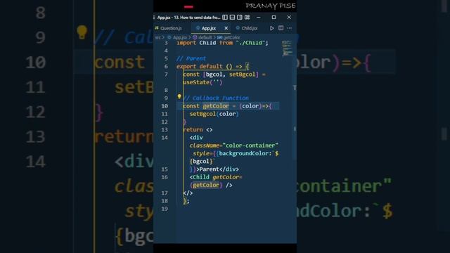 How will you send Data from Child to the Parent Component || React Most Asked interview question смотреть онлайн