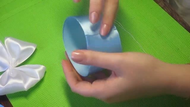"Простые канзашки" Голубые бантики из атласных лент смотреть онлайн