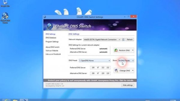 How to change your computer DNS fast and safe with ChrisPC DNS Switch