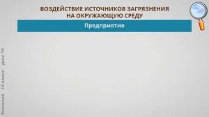 Экология 10 класс Урок№15   Загрязнение природной среды