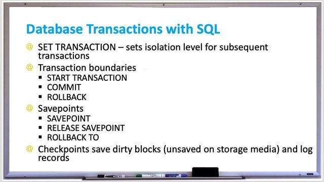 Database Systems - Transactions with SQL - SET TRANSACTION - COMMIT - ROLLBACK - SAVEPOINT смотреть онлайн