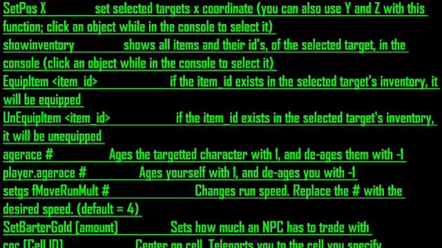 Fallout 3 Cheat Console Codes смотреть онлайн