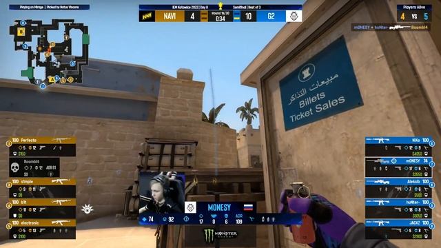 ЛЕГЕНДАРНАЯ ИГРА СИМПЛА ПРОТИВ МОНЕСИ - NAVI VS G2 CS:GO смотреть онлайн