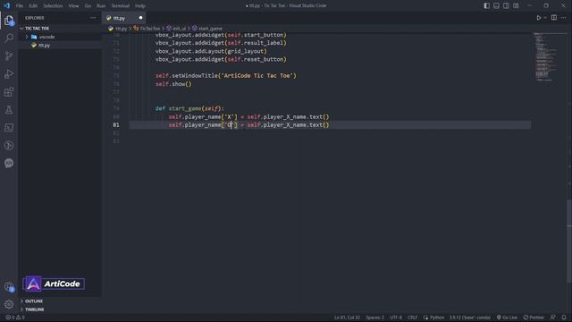 Tic Tac Toe in Python Tutorial using PyQT5, and CSS смотреть онлайн