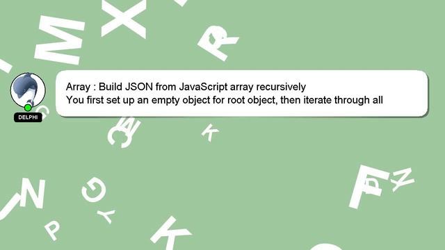 Array : Build JSON from JavaScript array recursively смотреть онлайн