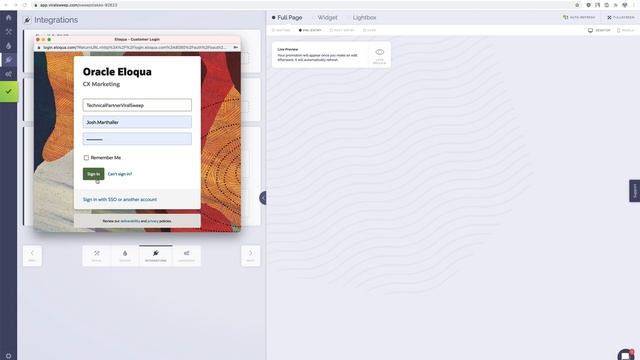 ViralSweep Oracle Eloqua Integration смотреть онлайн