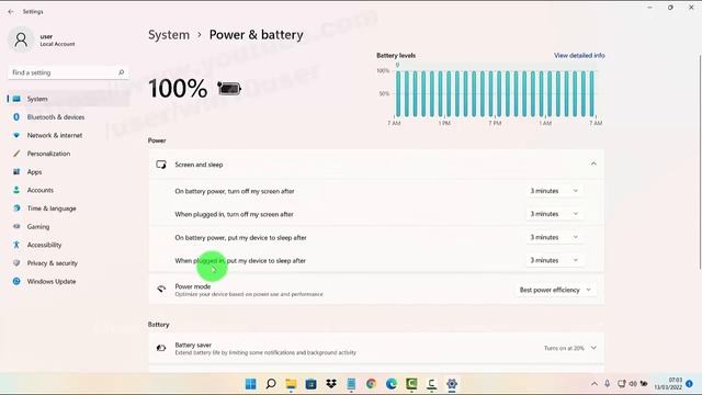 Windows 11 Home : How to change Screen Sleep time while charging смотреть онлайн