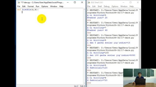 PYTHON DASTURLASH TILI (QISM DASTURLAR. FUNKSIYALAR VA PROTSEDURALAR) 50-DARS смотреть онлайн