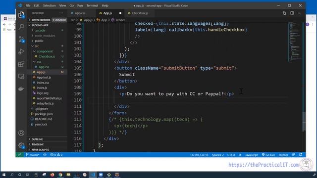 React JS 28 - Conditional Rendering using variable and JSX with Logical AND. Showing Selected Part. смотреть онлайн