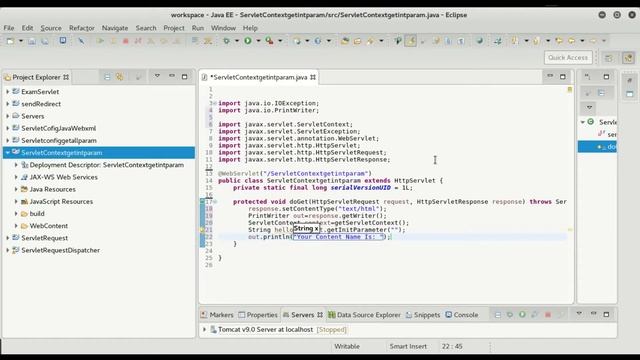 Java ServletContext to get the initialization parameter -12 смотреть онлайн