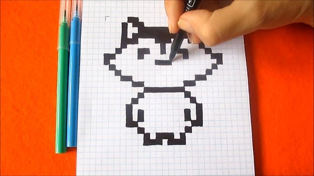 Самый Красивый Енот Как рисовать по клеточкам в тетради How To Draw Racoon For Kids