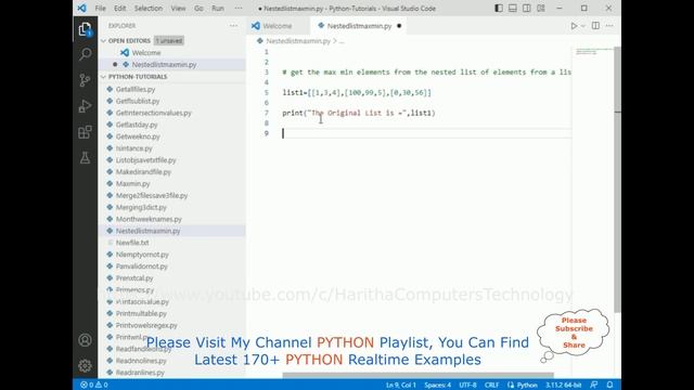 #172 Python Get the Max and Min Values From a Nested List смотреть онлайн