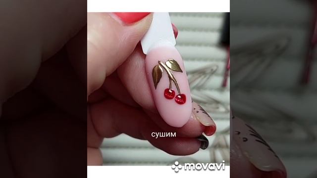 рисуем вишенку на ногтях. дизайн ногтей смотреть онлайн