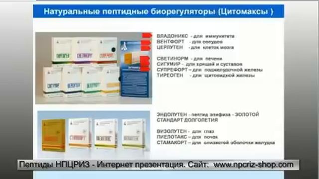 Пептиды НПЦРИЗ - Презентация 26.12.2012г. NPCRIZ смотреть онлайн