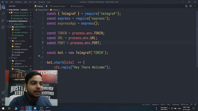 3. Deploy Telegram Bot on Heroku (PART 1 -SETUP ) : How To Make Telegram Bot Using Node.js in Hindi смотреть онлайн