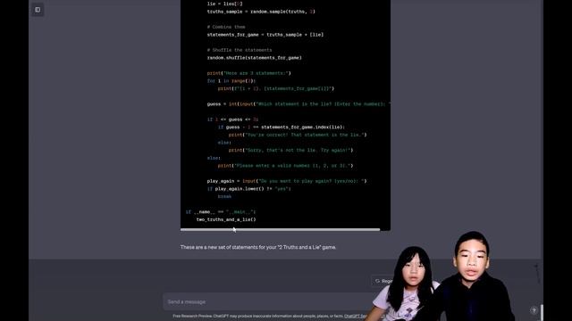Learn Python with ChatGPT | 2 Truths 1 Lie Game смотреть онлайн