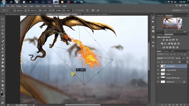 Flying Dragon Manipulation photoshop cc 2015 tutorial смотреть онлайн