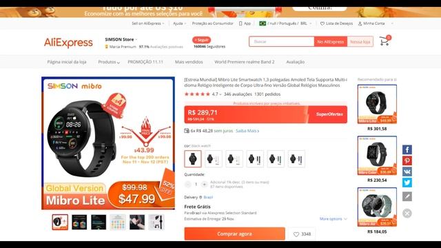 MEGA PROMOÇÃO ALIEXPRESS / MAIOR PROMOÇÃO do ANO / SMARTWATCH por R$5 / REDMI AIRDOTS 2 por R$34 смотреть онлайн
