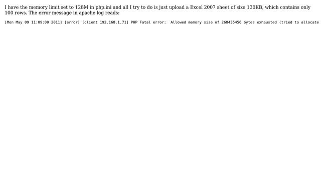 phpMyAdmin - PHP Fatal error: Allowed memory size of 268435456 bytes exhausted смотреть онлайн