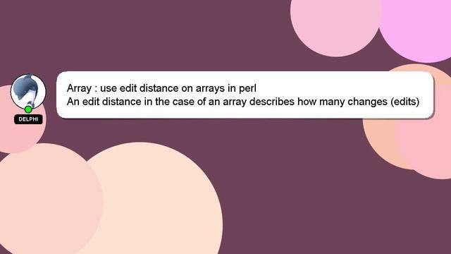 Array : use edit distance on arrays in perl смотреть онлайн