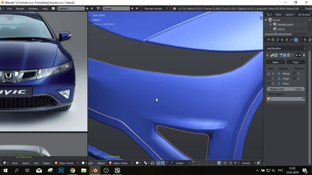 3D Modeling Honda Civic | #5 | full production | RUS | RoadToJob смотреть онлайн