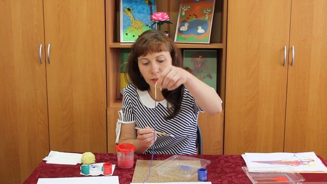 Тема занятия: "Цветы" в технике рисования "шерстяная нить" смотреть онлайн