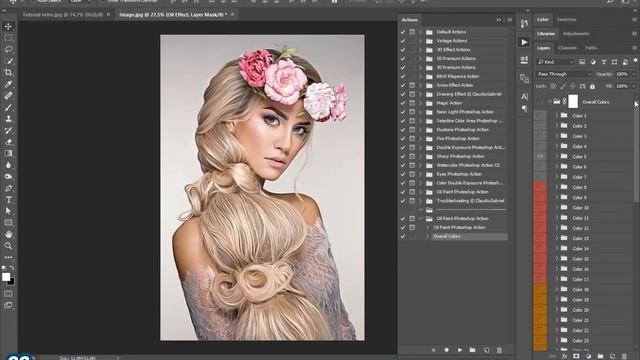 Oil Paint Photoshop Action - How to use TUTORIAL смотреть онлайн
