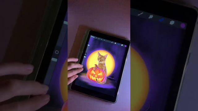 Мой котик, идея на Хэллоуин #коты #рисование #цифровойпортрет смотреть онлайн