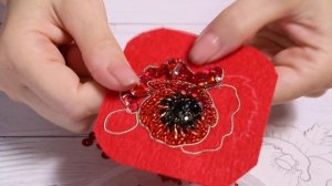 Брошь из бисера Мак | Как сделать брошь из бисера своими руками | DIY