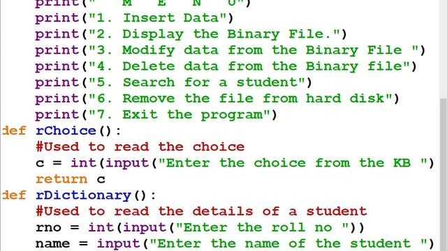 008  Part 1 of 3: Modify Delete Search Binary File Menu Driven Program