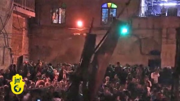 Holy Fire on Eastern Orthodox Easter at Old Jerusalem's Church of the Holy Sepulchre