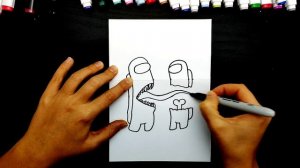 Как нарисовать Амонг Ас предателя против космонавта | Крутая открытка Among Us своими руками| DIY