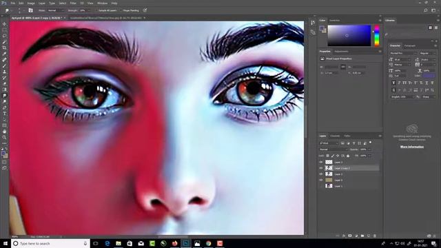 #Digital Art | Girl Colorful Digital Painting| Smudge Painting| oil effects in Photoshop|Crazy tips смотреть онлайн